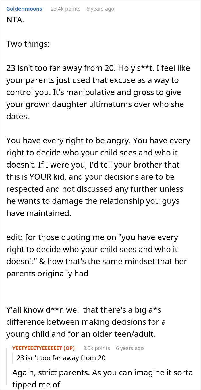 Text-based advice on a woman refusing to let parents see her baby due to past issues from 15 years ago. Text-based advice on a woman refusing to let parents see her baby due to past issues from 15 years ago.