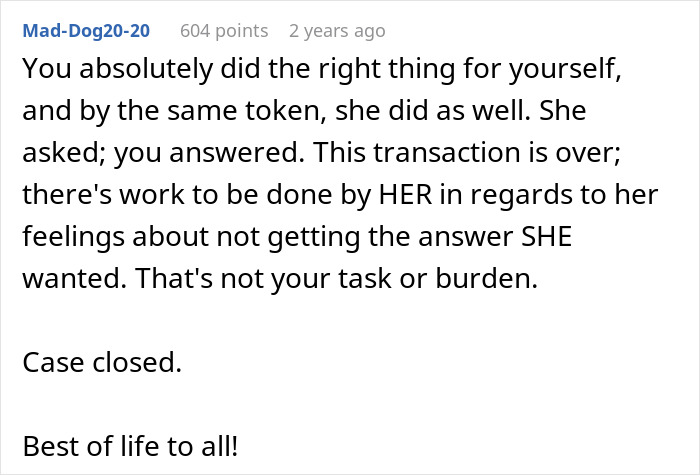 Screenshot of an online comment discussing feelings after a bio mom appears 16 years later, addressing relationship expectations. Screenshot of an online comment discussing feelings after a bio mom appears 16 years later, addressing relationship expectations.