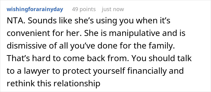 Comment advising legal and financial protection regarding stepson college family money issues. Comment advising legal and financial protection regarding stepson college family money issues.