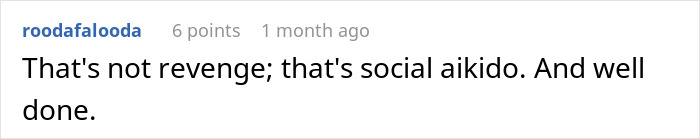 Text comment on a white background reading that this is social aikido and well done, related to a guy trying to skip coffee line. Text comment on a white background reading that this is social aikido and well done, related to a guy trying to skip coffee line.