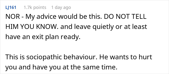 Screenshot of an online comment warning about sociopathic behavior from an internet troll boyfriend victimizing a woman.