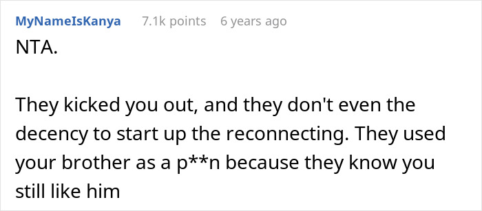 Screenshot of a forum comment discussing a woman refusing to let parents see her baby due to a 15 year old incident.