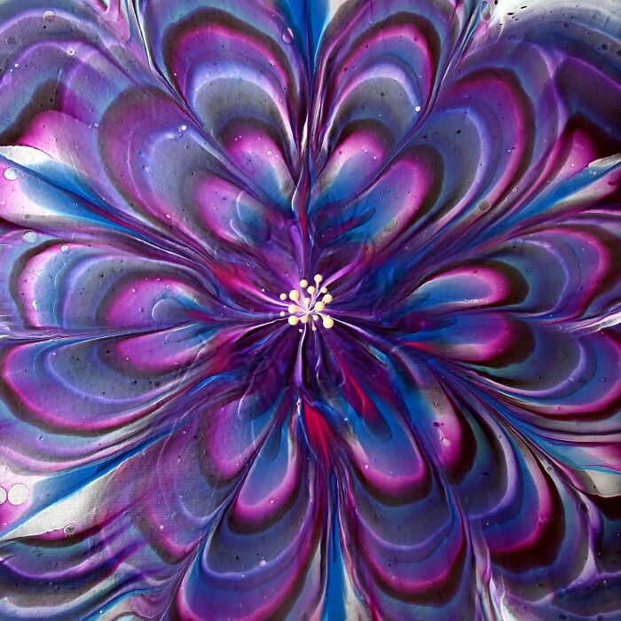 Reverse Flower Dip Acrylic Pour: My Mesmerizing Fluid Art Painting