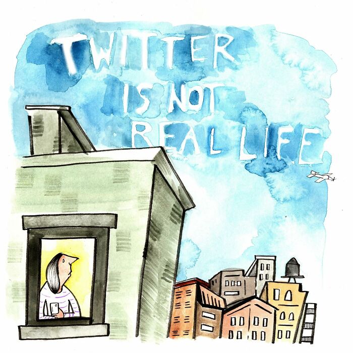 Comic illustration by Dana Jeri Maier showing a runner checking a watch with a funny modern life observation.