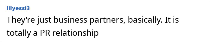 Text post by lilyessi3 stating they're just business partners and it is totally a PR relationship after Chalamet cuts Jenner out.