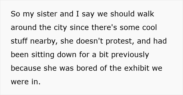 Text excerpt describing a woman mad at her friend for taking her on a walking trip without warning, highlighting a diabetic concern.