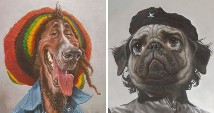 This Artist Turns Celebrities Into Dogs In Realistic But Grotesque Caricatures (17 Pics)