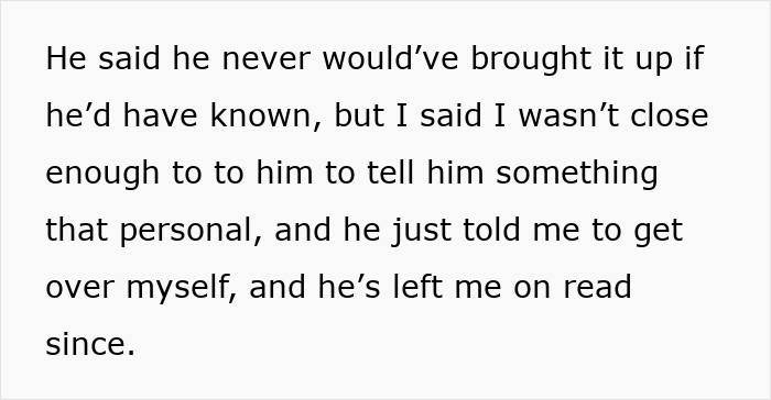 Text excerpt about a guy mocking a teen for not liking superhero stuff, turning offensive after learning it’s grief-related. Text excerpt about a guy mocking a teen for not liking superhero stuff, turning offensive after learning it’s grief-related.