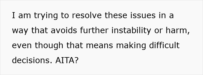 Text about trying to resolve issues while avoiding harm and difficult decisions, relating to woman and ex&rsquo;s dog conflict.