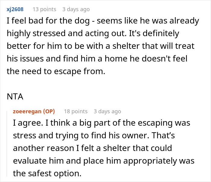 Reddit users discuss woman unable to handle ex&rsquo;s dog, considering shelter due to the dog's stress and behavior issues.