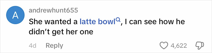 Screenshot of an online comment discussing a fiancé’s mug gift sparking a huge relationship debate about running. Screenshot of an online comment discussing a fiancé’s mug gift sparking a huge relationship debate about running.