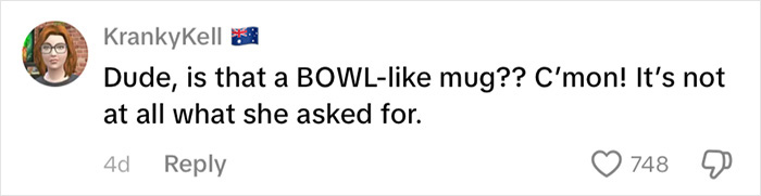 Social media comment debating a fiancé’s mug gift sparking a huge relationship debate online. Social media comment debating a fiancé’s mug gift sparking a huge relationship debate online.