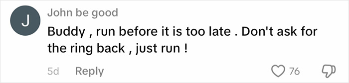 Comment saying Buddy, run before it is too late, relating to fiancé’s mug gift sparking huge relationship debate online. Comment saying Buddy, run before it is too late, relating to fiancé’s mug gift sparking huge relationship debate online.