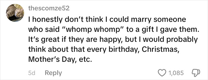 Screenshot of a social media comment debating a fiancé’s mug gift with the phrase he needs to run sparking relationship opinions online. Screenshot of a social media comment debating a fiancé’s mug gift with the phrase he needs to run sparking relationship opinions online.