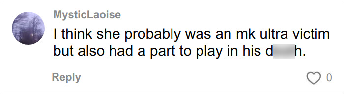 Comment discussing a theory related to Kurt Cobain's passing and potential victim involvement in the case.