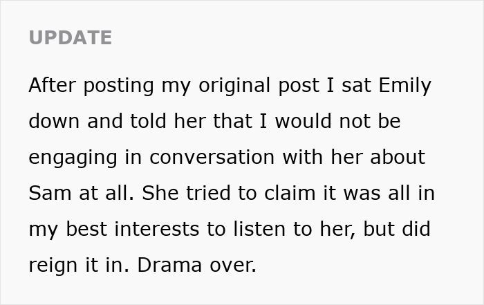 Text update on woman fabricates evidence of cheating, showing conversation tension and relationship drama resolution.