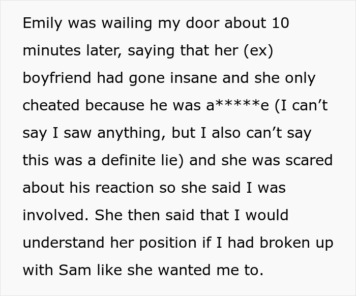 Woman fabricates evidence of cheating to convince friend to dump boyfriend, plan backfires causing unexpected consequences.