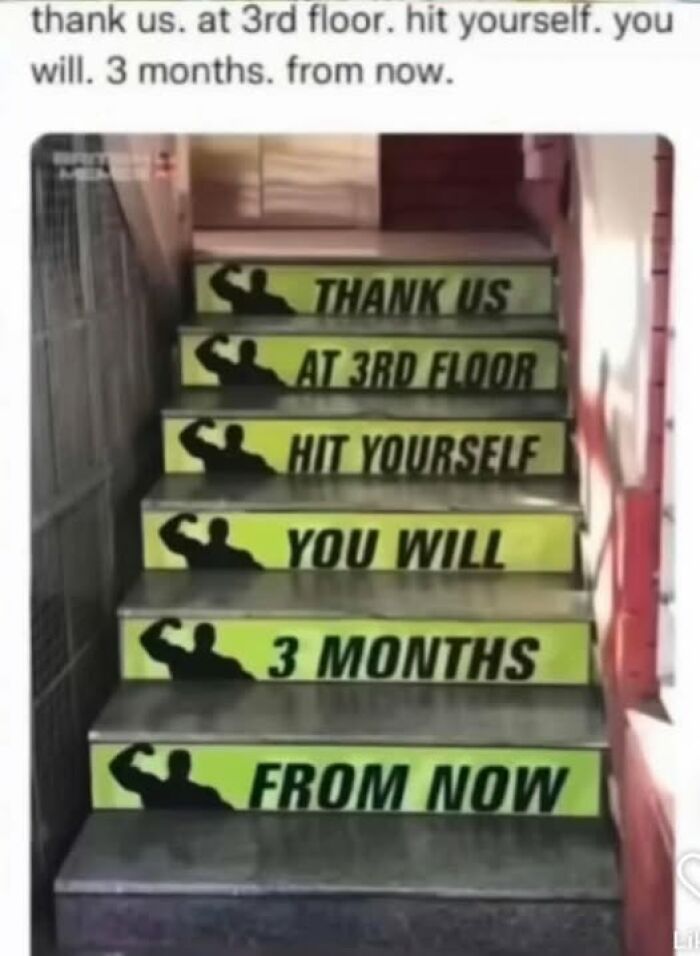 Staircase with confusing text meant to perplex readers, illustrating people breaking their brain trying to understand what they read.
