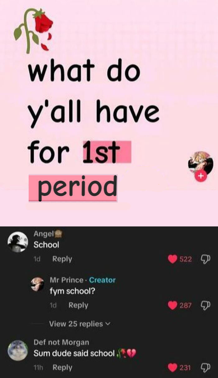 TikTok comments about 1st period with funny and weird replies, highlighting quirky and unhinged TikTok comments.