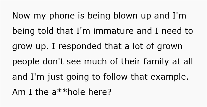 Text message expressing frustration about being called immature and excluded from family girl days, seeking advice on maturity.