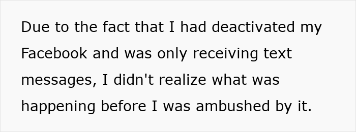 Text excerpt from a guy furious after family refuses to include him in girl days, reflecting immaturity and need to grow up. Text excerpt from a guy furious after family refuses to include him in girl days, reflecting immaturity and need to grow up.