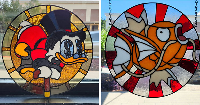 This Artist Makes Stained Glass Art Of Our Favorite Pop Art Icons And Cartoon Characters (41 Pics)