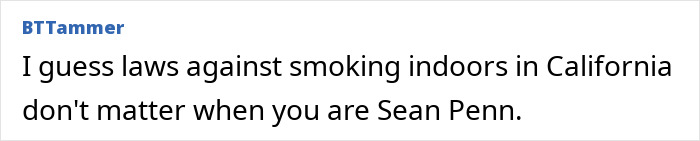 Comment mentioning smoking indoors and laws at the 2026 Golden Globes amid chaos with arrogant stars.