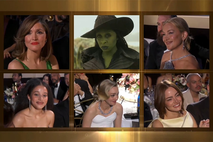 Six celebrities at the 2026 Golden Globes in formal attire during the ceremony amid event chaos rumors.