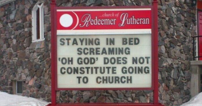 72 Church Signs That Took Humor Seriously And Nailed It (New Pics)