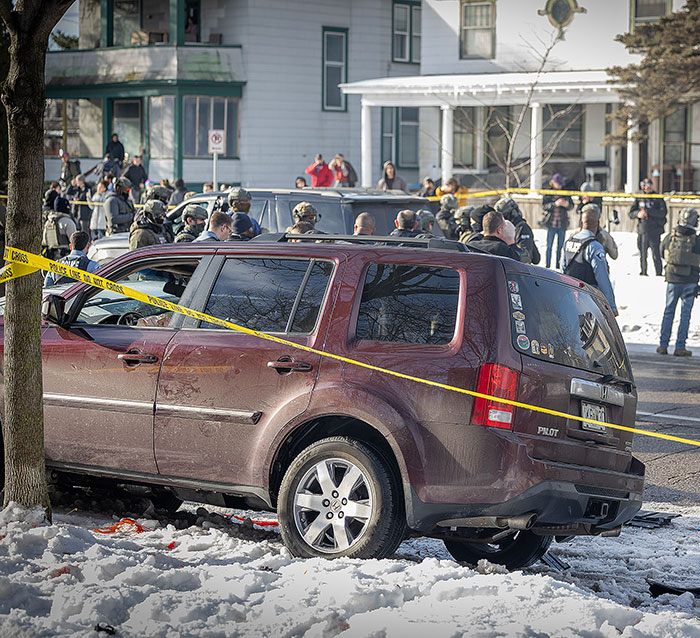 Police investigating scene of woman slain by ICE in her car, a mom of a 6-year-old, in snowy Minneapolis neighborhood. Police investigating scene of woman slain by ICE in her car, a mom of a 6-year-old, in snowy Minneapolis neighborhood.