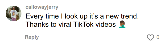User callowayjerry commenting about new slang trends thanks to viral TikTok videos on a social media post about overused slang words. User callowayjerry commenting about new slang trends thanks to viral TikTok videos on a social media post about overused slang words.