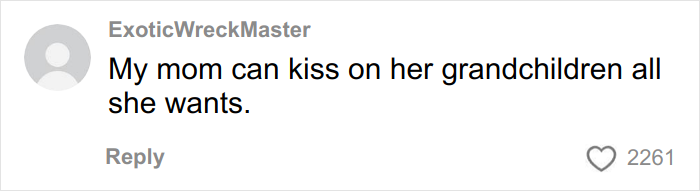 Screenshot of a social media comment about a woman’s gentle reminder for grandma to not kiss her baby going viral.