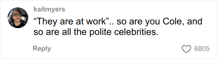 Screenshot of a social media comment discussing the viral interaction of GlamBOT King with Jennifer Lopez at the Golden Globes.