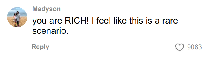 Comment from Madyson expressing amazement at a rare family scenario involving a woman with 7 parents. Comment from Madyson expressing amazement at a rare family scenario involving a woman with 7 parents.