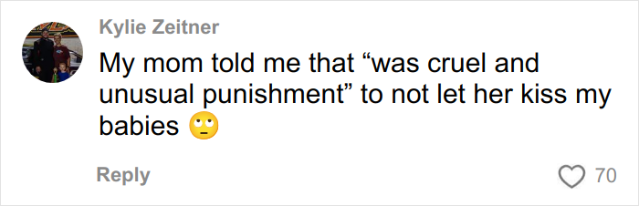 Social media comment about a woman’s gentle reminder for grandma to not kiss her baby going viral with millions of views. Social media comment about a woman’s gentle reminder for grandma to not kiss her baby going viral with millions of views.