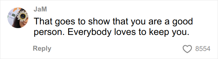 Comment on social media post about woman sharing why she has 7 parents, showing positive support and admiration. Comment on social media post about woman sharing why she has 7 parents, showing positive support and admiration.