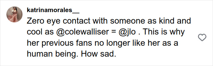 User comment criticizing Jennifer Lopez's rude interaction at Golden Globes, sparking backlash about her reputation.