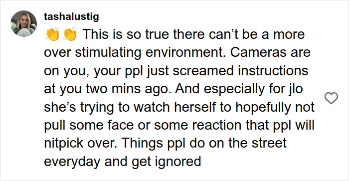 Comment from tashalustig discussing the GlamBOT King&rsquo;s viral interaction with Jennifer Lopez at the Golden Globes event.