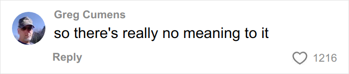 Screenshot of a social media comment by Greg Cumens stating no meaning to the phrase, highlighting overused slang to be banished in 2026.