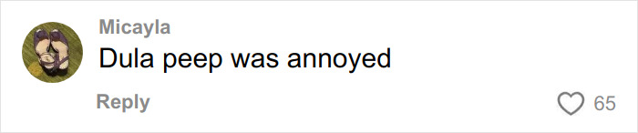 Social media comment by Micayla expressing annoyance related to Dua Lipa, featuring 65 likes on the platform.