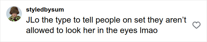 Comment highlighting Jennifer Lopez's rude interaction and its impact on her reputation at the Golden Globes event.