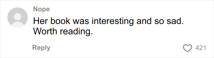 User comment on Jennette McCurdy's twisted and addictive relationship with a much-older man as a teen, calling her book sad.