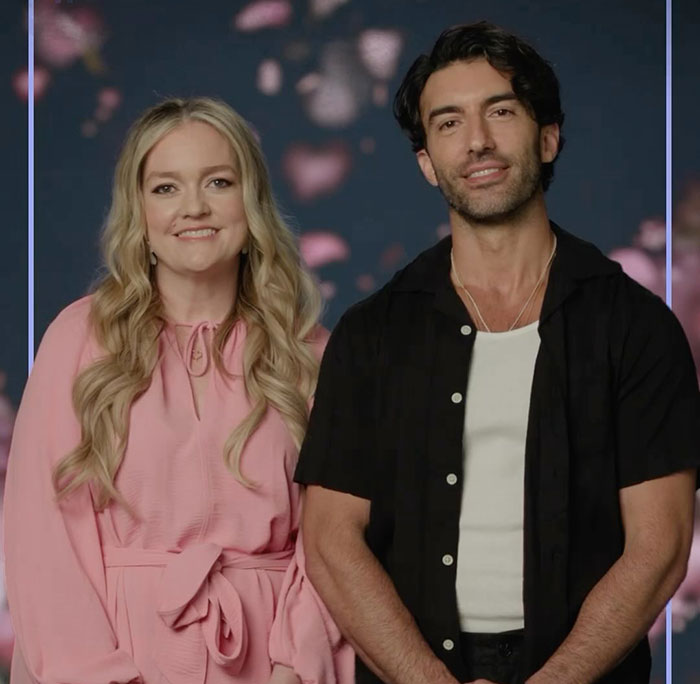 Two people smiling together in front of a blurred floral background, related to Ryan Reynolds' manipulative email leak. Two people smiling together in front of a blurred floral background, related to Ryan Reynolds' manipulative email leak.