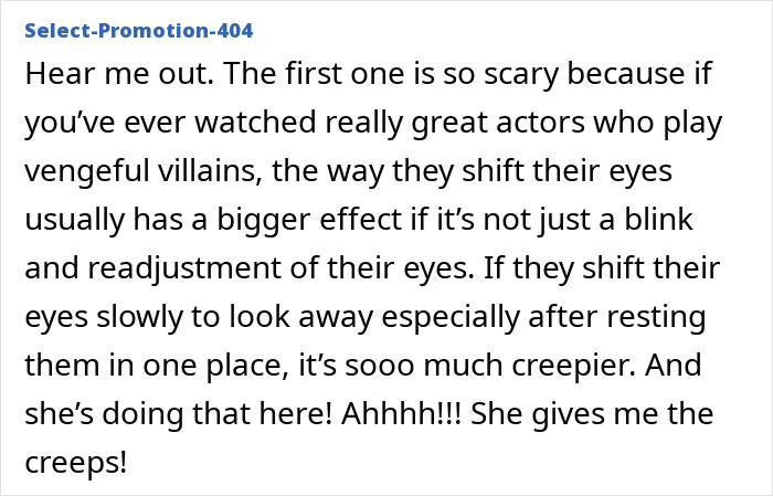 Text excerpt discussing actors playing vengeful villains with eye shifts, linked to viral Meghan Markle evil stare compilation. Text excerpt discussing actors playing vengeful villains with eye shifts, linked to viral Meghan Markle evil stare compilation.