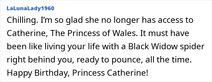 Comment praising Kate Middleton on her 44th birthday alongside mentions of Meghan Markle’s viral evil stare compilation. Comment praising Kate Middleton on her 44th birthday alongside mentions of Meghan Markle’s viral evil stare compilation.