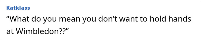 Comment with humorous text about not wanting to hold hands at Wimbledon shared in viral Meghan Markle evil stare compilation. Comment with humorous text about not wanting to hold hands at Wimbledon shared in viral Meghan Markle evil stare compilation.