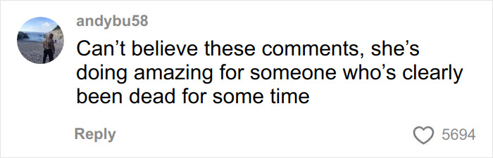 Comment from user andybu58 expressing disbelief at negative remarks about Kelly Osbourne's health in recent video.