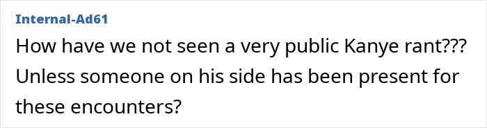 Comment text on a social media post reacting to Kim Kardashian's daughter North West interacting with adults.