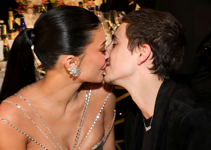 Couple sharing a close moment at the 2026 Golden Globes amid awkward celebrity moments that had fans cringing.