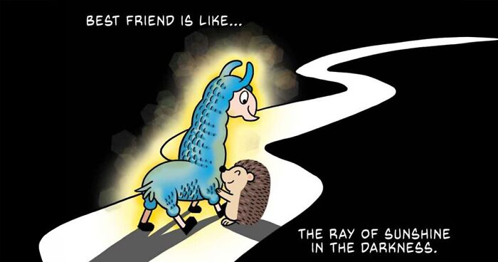 21 Wholesome Comics By Chris Yang About A Llama And A Hedgehog’s Friendship